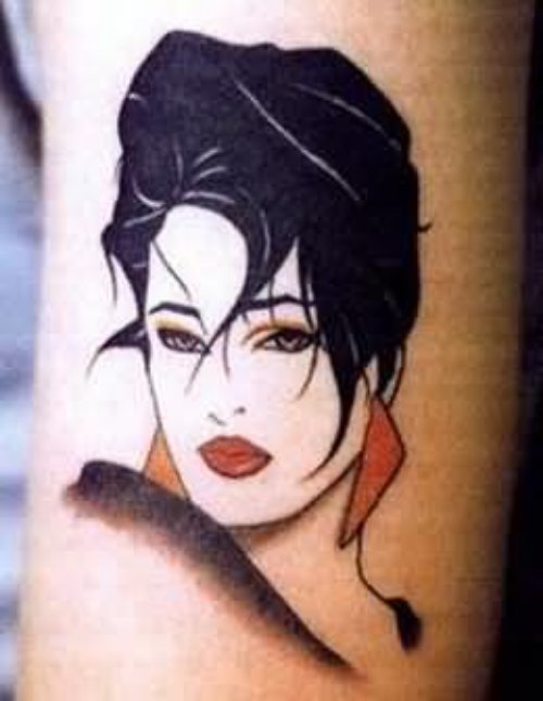 Girl Face Tattoo On Arm