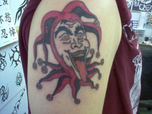 Joker Head Tattoo On Arm