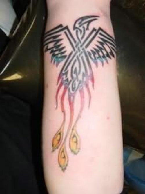 Phoenix Feather Tattoo On Arm