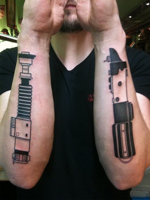 Pistons Tattoos On Both Arms