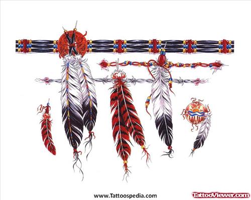 Feathers Armband Tattoo Design