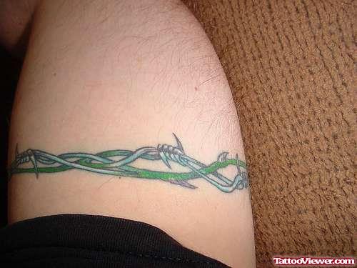 Tribal And BArbed Wire Armband Tattoo