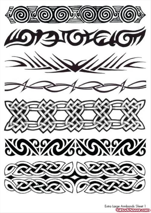 Celtic And Tribal Armband Tattoos Designs