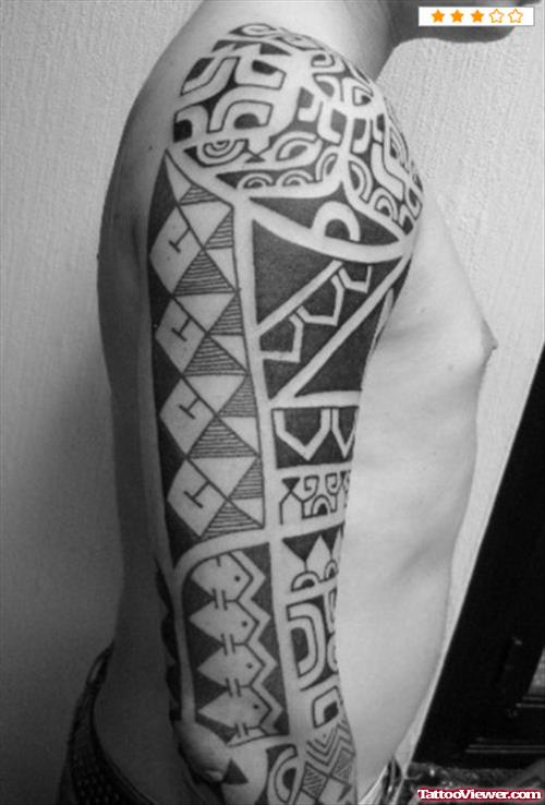 Tribal Armband Tattoo On Sleeve