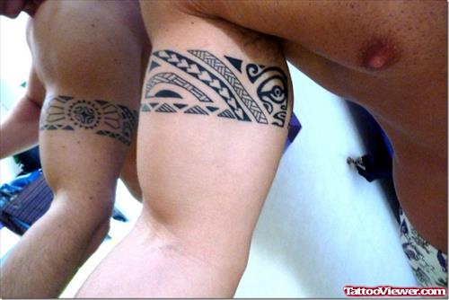 Black Ink Tribal Armband Tattoos