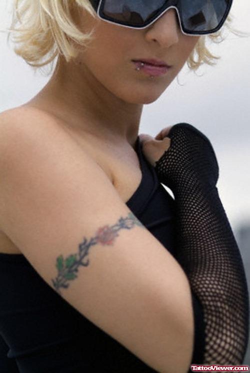 Flower Armband Tattoo For Women