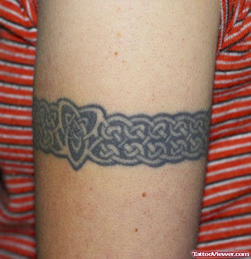 Grey Ink Armband Tattoo