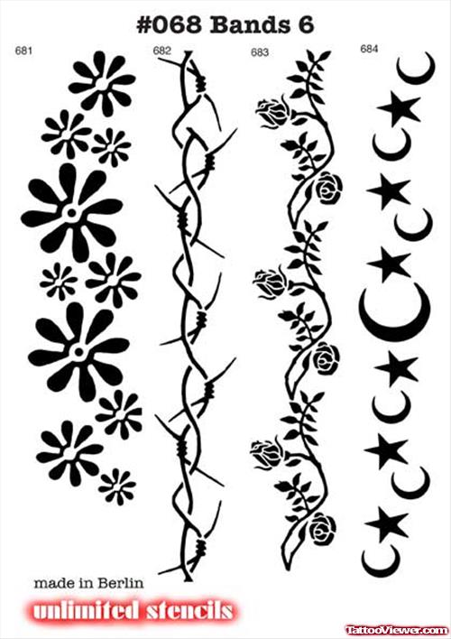 Flowers Armband Tattoos Design