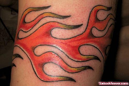 Colored Flame Armband Tattoo