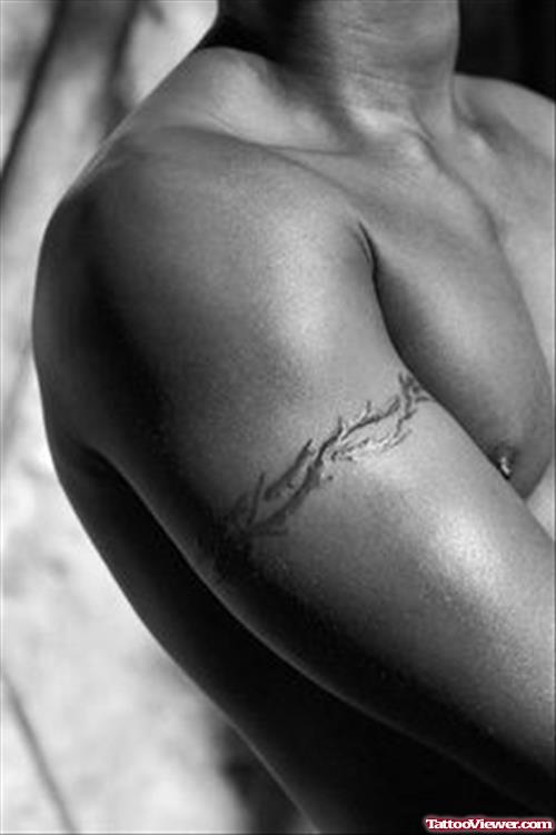 Armband Tattoo On Man Right Bicep