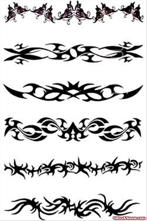 Best Black Ink Tribal Armband Tattoos Designs