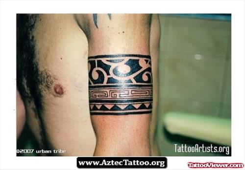Aztec Armband Tattoo On Bicep