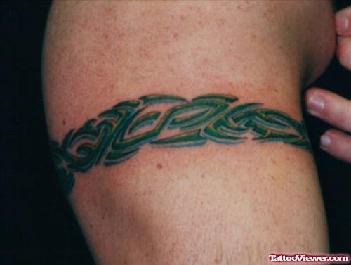Awful Green Ink Tribal Armband Tattoo