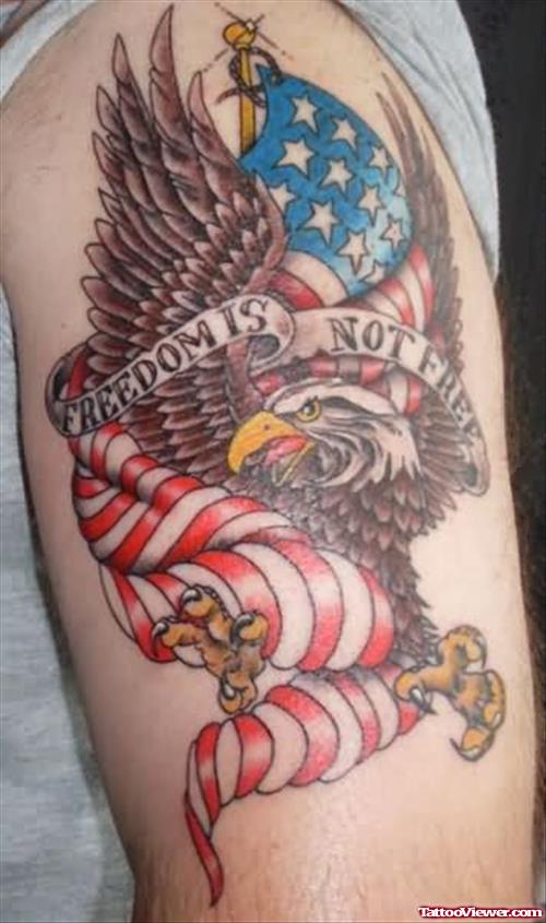 Beautiful Colored U.S Army Tattoo On Half Sleeve