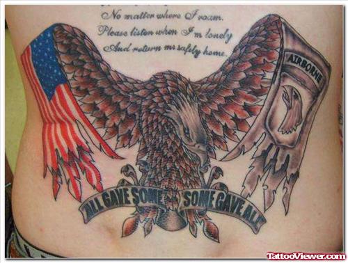 Us Army Eagle Tattoo On Back
