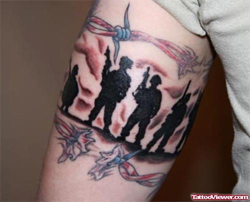 Army Soldiers Tattoo On Bicep