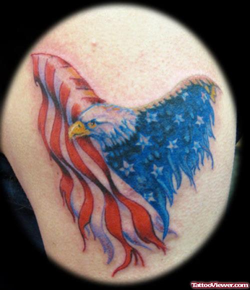 Us Flag Eagle Army Tattoo Design