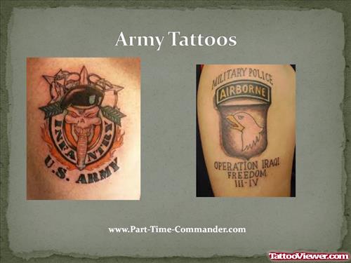 Stylish Army Tattoos Designs