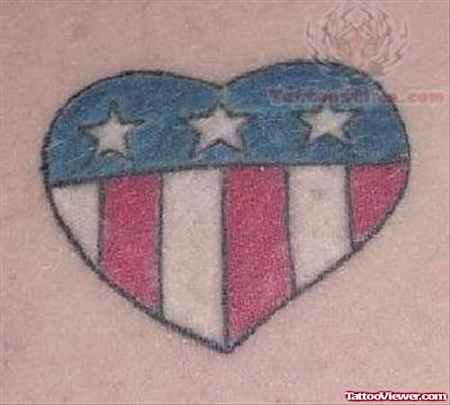 Patriotic Heart Army Tattoo