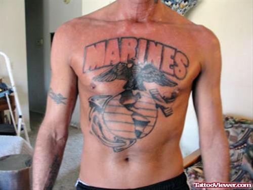 Awesome Army Tattoo On Man Body