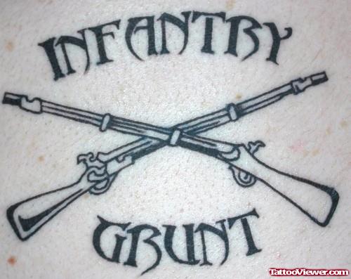 Infantry Army Guns Tattoo