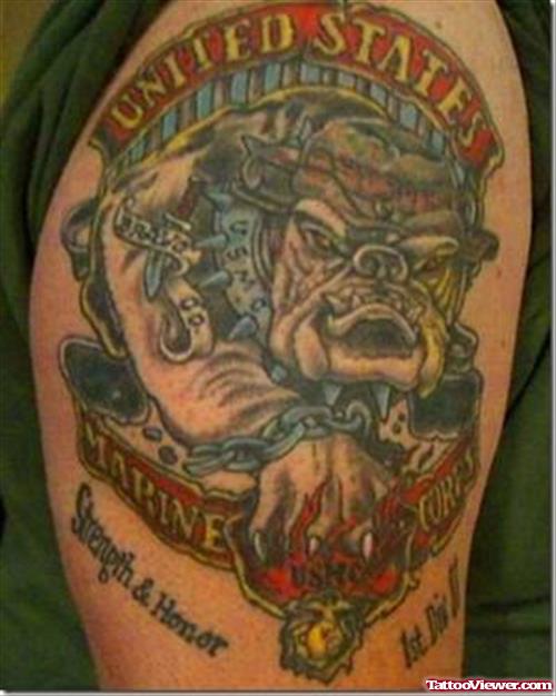 Army Tattoo On Half Sleeve
