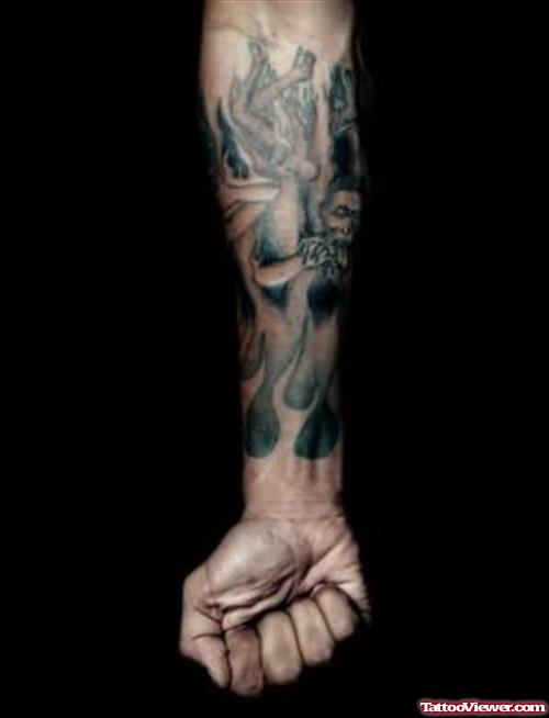 Attracitive Military Tattoo On Arm