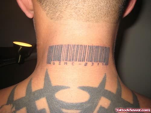 USMC Tattoos On Neck & Back