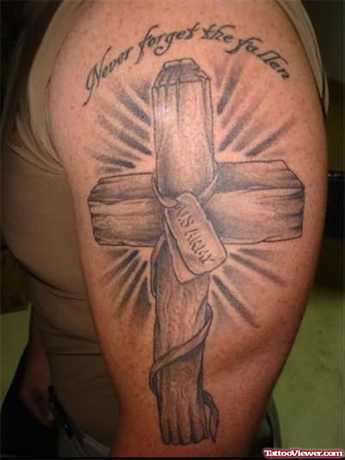 Cross Tattoo For Army