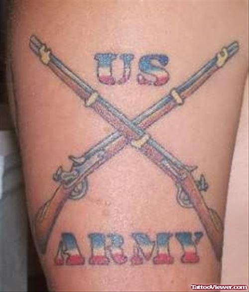 Us Army & Guns Tattoo