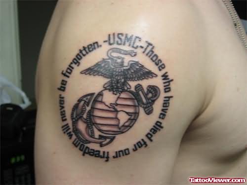 USMC Tattoo On Shoulder