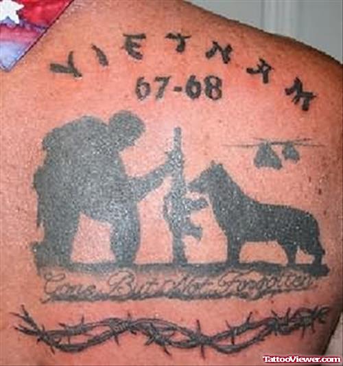 Military Soldier Tattoo On Back