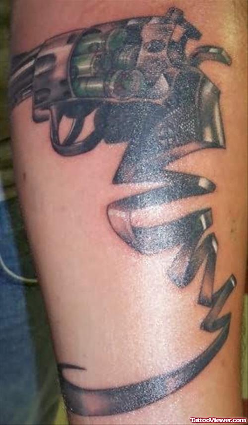 Revolver Tattoo On Arm