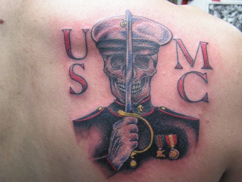 Skull Marine Corps USMC Army Tattoo