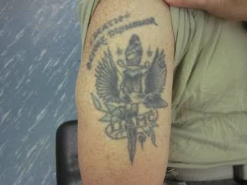 Death USMC Tattoo On Biceps