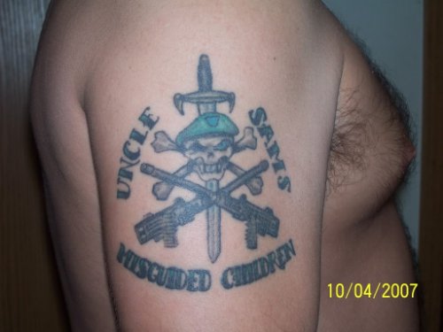 Best Army Tattoo On Right Half Sleeve