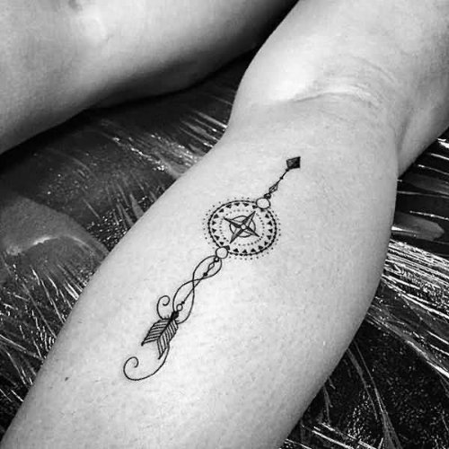 Compass And Arrow Tattoo