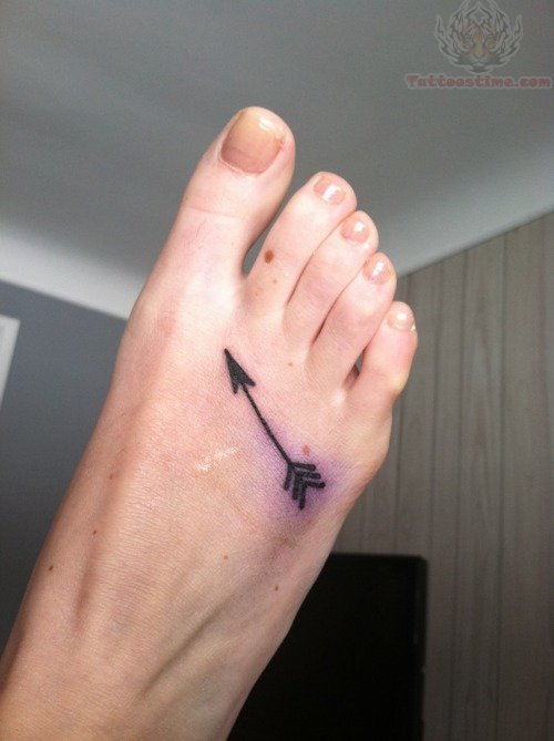 Arrow Tattoo On Men Foot