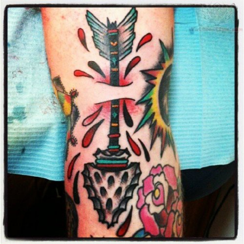 Arrow Rip Skin Tattoo On Arm