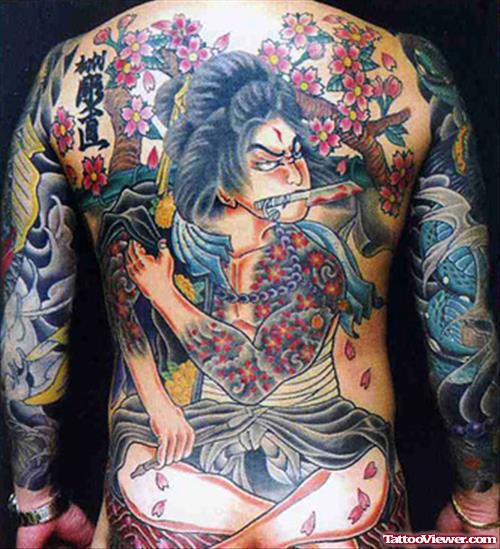 Amazing Asian Tattoo On Man Back Body
