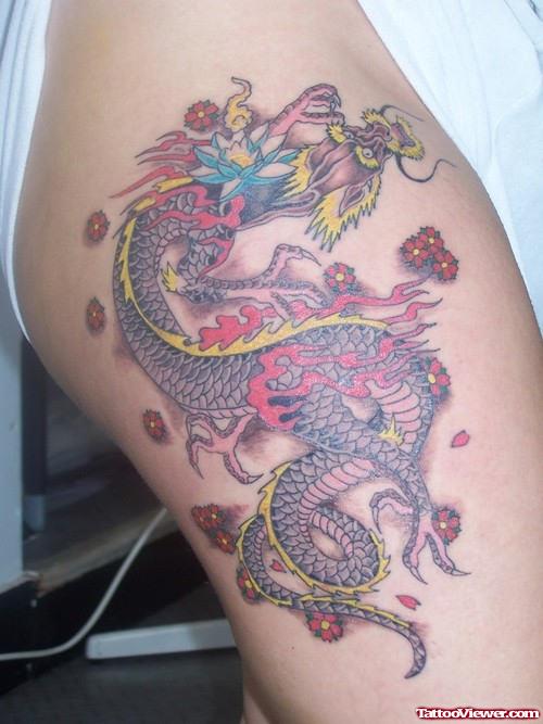 Color Asian Tattoo On Full Sleeve