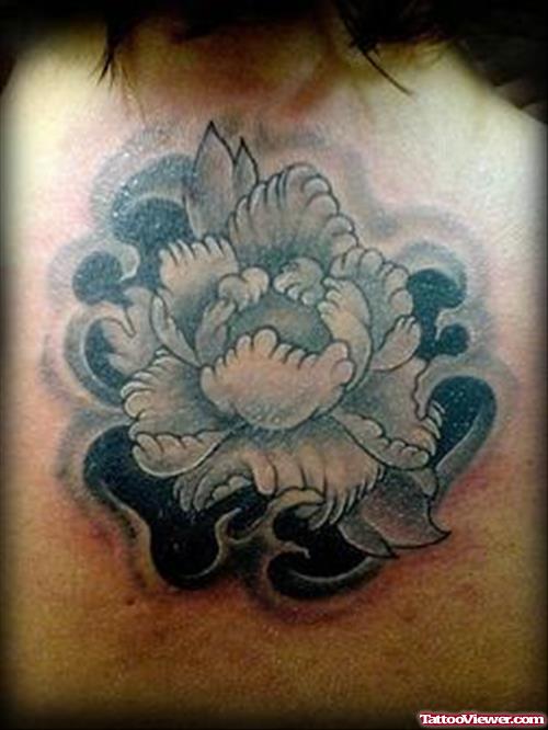 Awesome Asian Flower Tattoo On Back