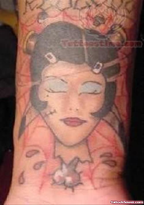 Awesome Asian Girl Tattoo