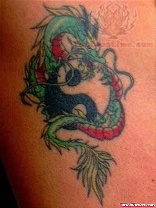 Colorful Dragon Asian Tattoo