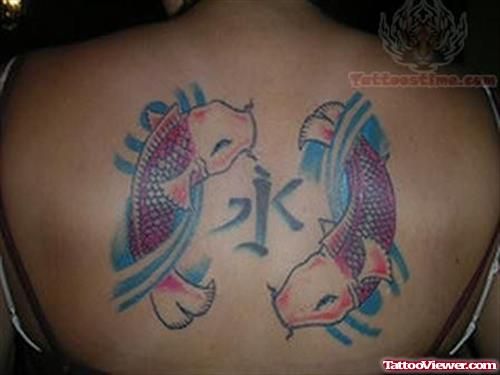 Playing Fishes Asian Tattoo
