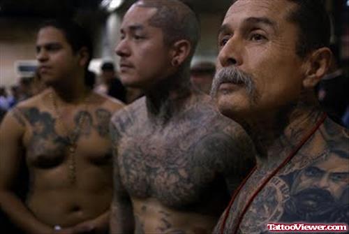 Aztec Man Chest Tattoo