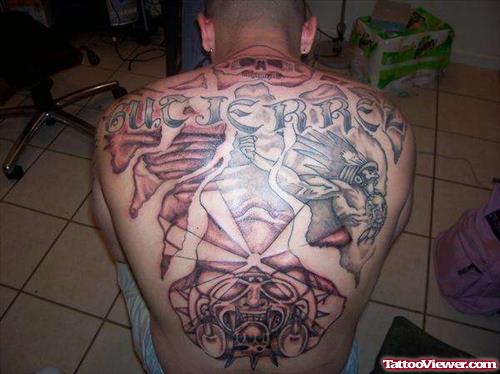 Amazing Aztec Back Body Tattoo