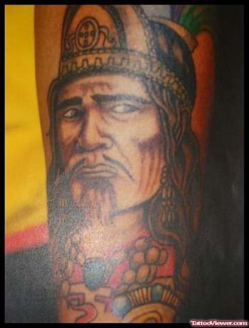 Color Ink Aztec Tattoo