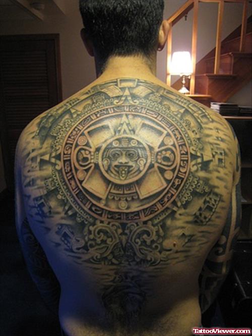 Aztec Back Body Tattoo For Men