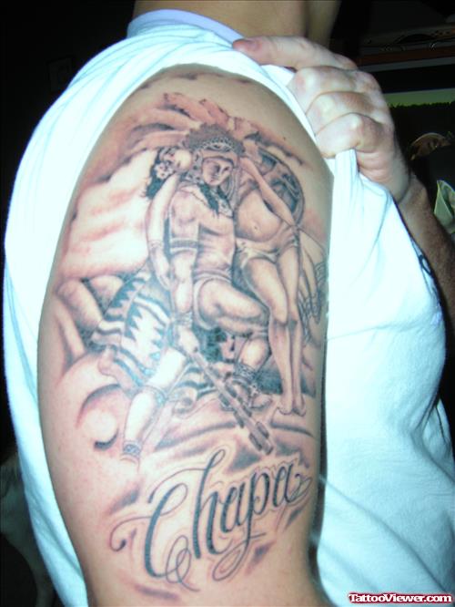 Aztec Right Half Sleeve Tattoo For Men